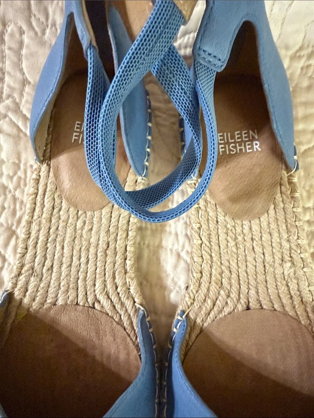Eileen Fisher Lala Sky Blue Espadrilles. SZ 9. NWOT